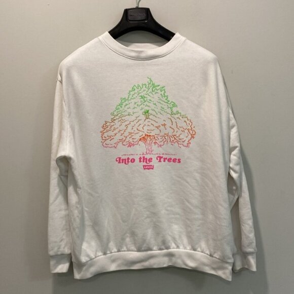 Levi's White Sweatshirt Into the Trees Fits Medium/large Oversized - Picture 3 of 10